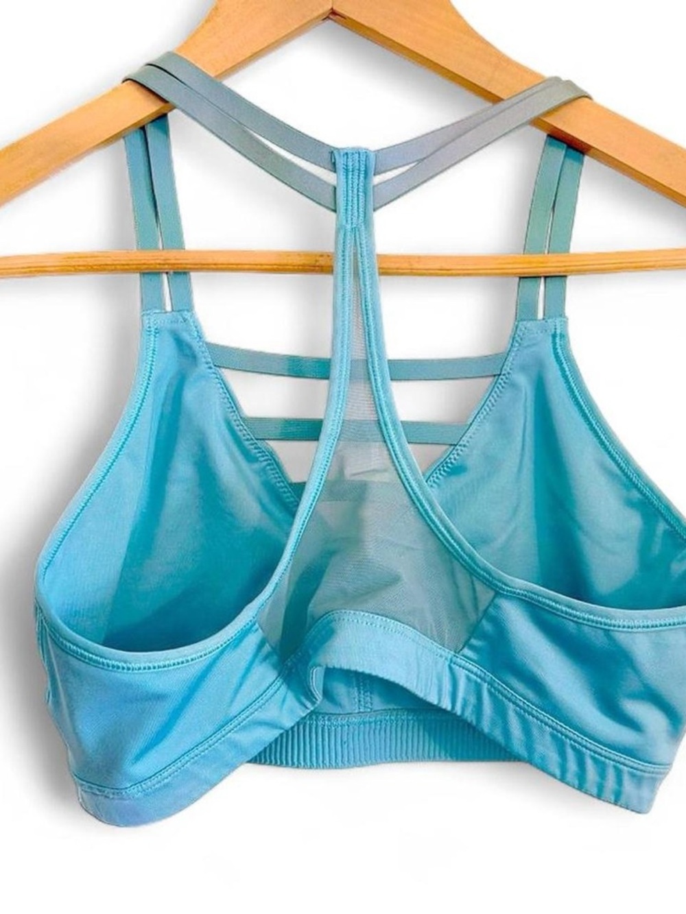 Victoria’s Secret VSX Strappy Plunge Sport Bra M Turquoise - Picture 4 of 8